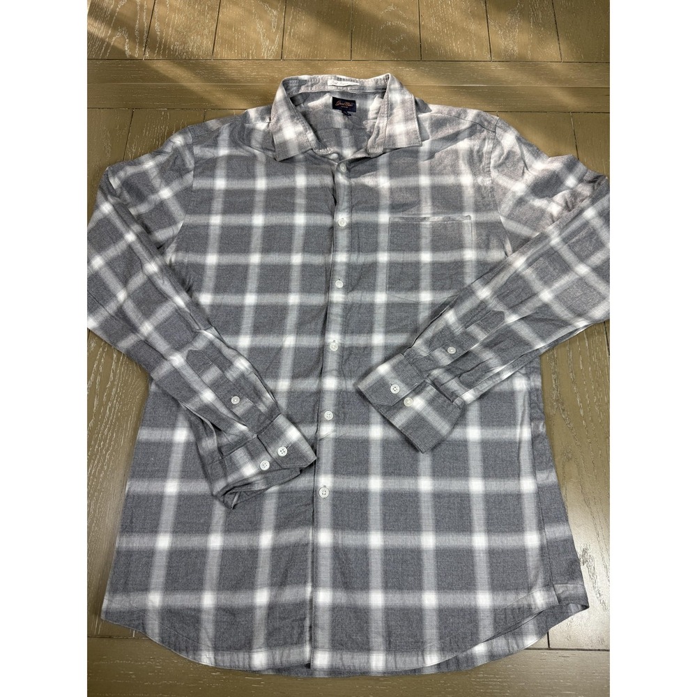 Good Man Brand Shirt Mens XL Gray Plaid Flannel Long‎ Sleeve Button Up Casual
